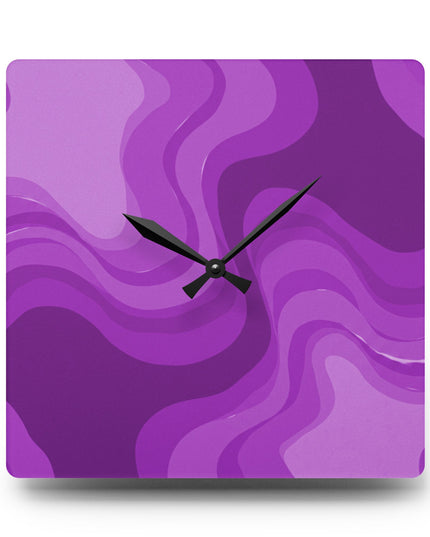 Wavey Purple Wavey 10.75" x 10.75" Round or Square Acrylic Wall Clock