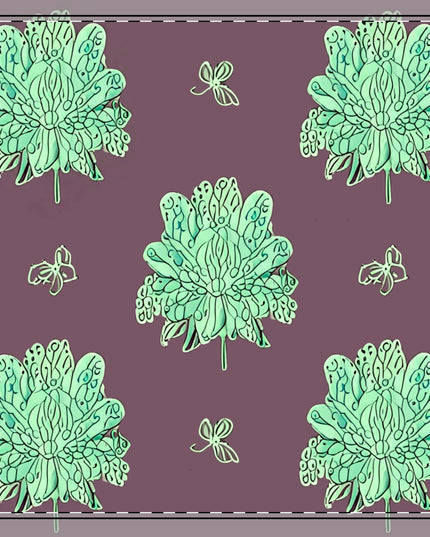 Mint Green Floral Butterflies 22" x 22" Cotton Twill Napkin
