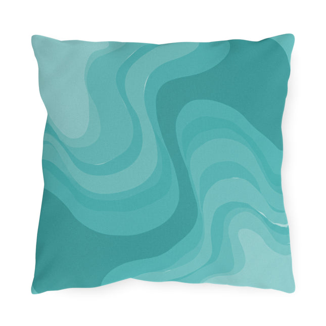 Tif Green Wavey 16" x 16" Outdoor Pillow
