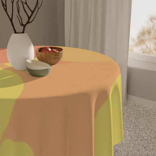 Pastel Bright Oranges Patches Tablecloth, 55" x 55"