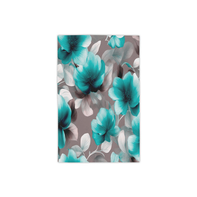 Tif Green Gray Floral Bunch Beach Towel, 18" x 27"