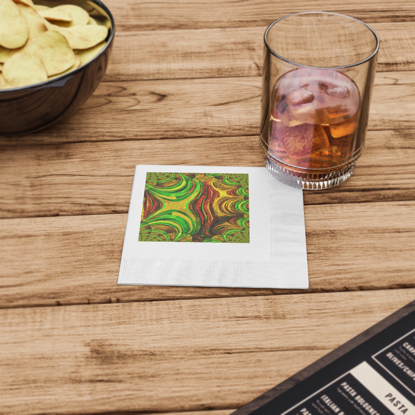 Uzi Spiral Beta White Coined Napkins, 4.8" x 4.8"