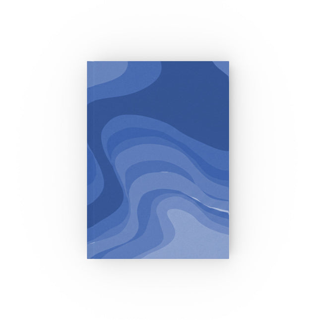 Deep Blue Wavey 5.2" x 7.4" Hard Backed Journal with 128 blank pages