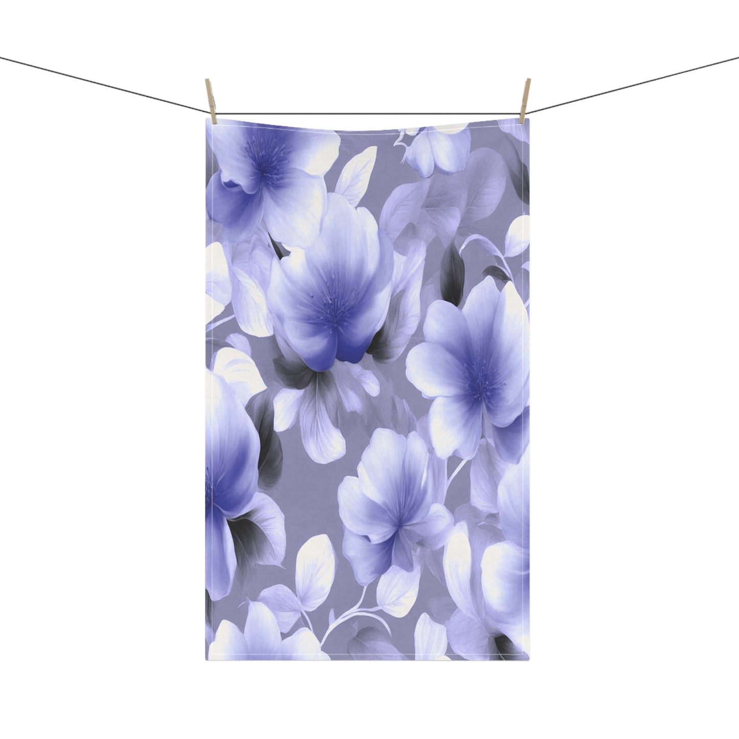 Indigo Blossom Floral Bunch Tea Towels (cotton, poly), 18" x "30