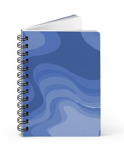 Deep Blue Wavey Spiral Bound Journal, 5" x 7" 150 pages