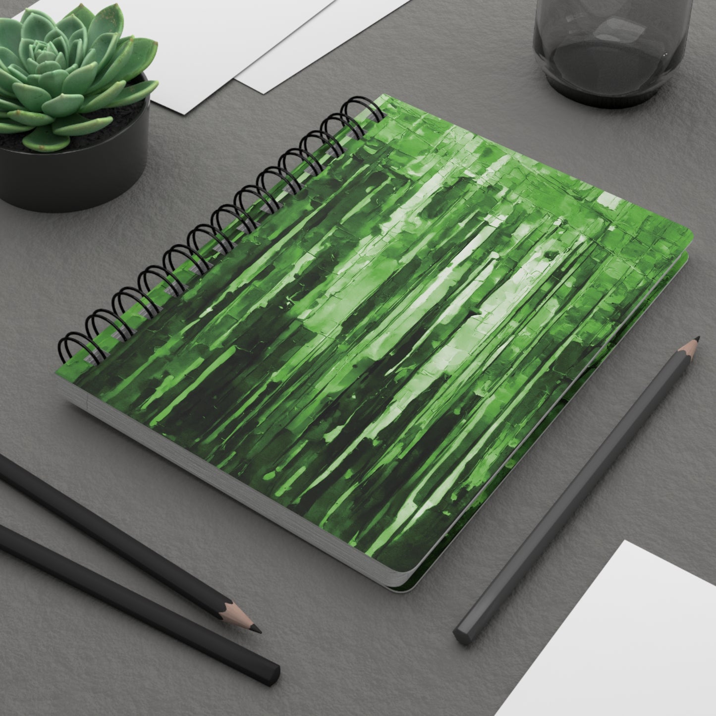 Striped Mint Pastel Spiral Bound Journal, 5" x 7" 150 pages