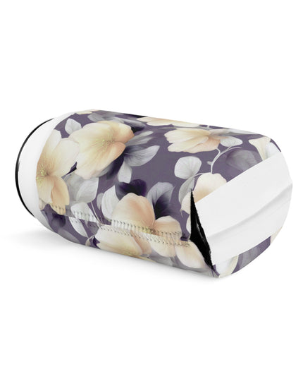White Blush Floral Bunch 12 oz Can Cooler Sleeve