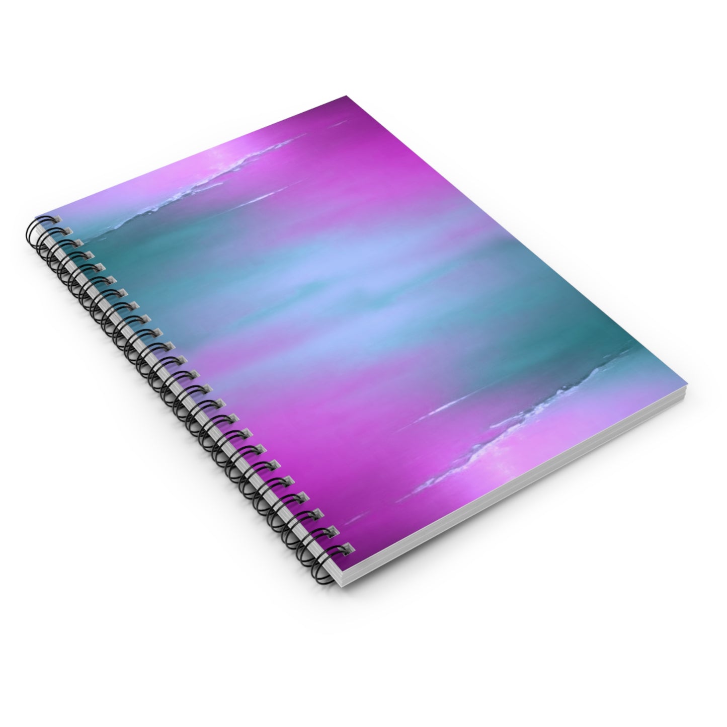Dark Blue Green Sea Purple Fog Spiral Notebook - Ruled Line, 6" x 8", 118 pages