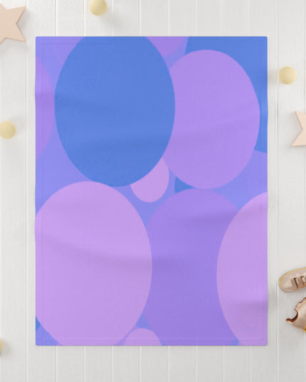 Pastel Purple Family Patches Soft Fleece Baby Blanket, 30" x 40"
