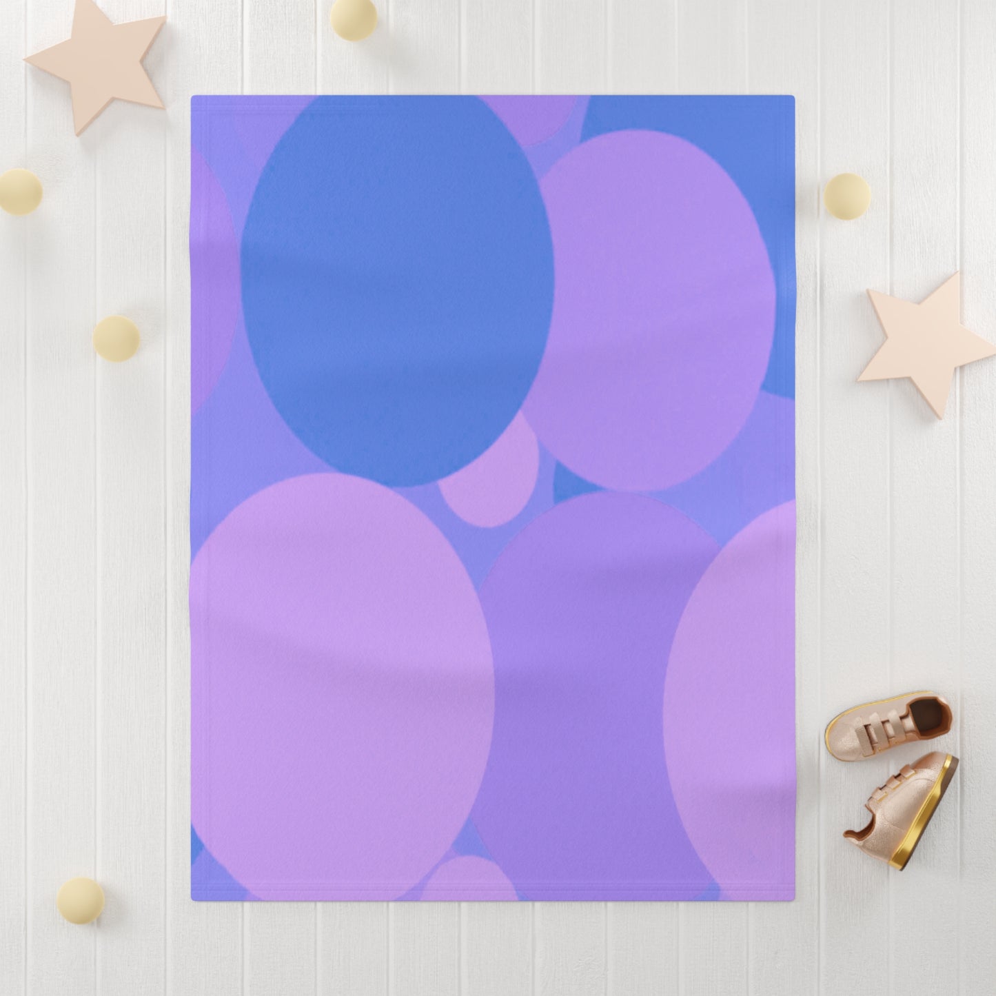 Pastel Purple Family Patches Soft Fleece Baby Blanket, 30" x 40"