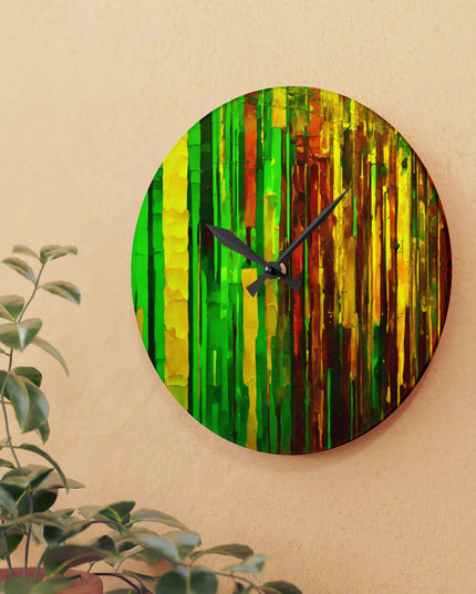 Striped Beta Acrylic Wall Clock, Round or Square, 10.75" x 10.75"