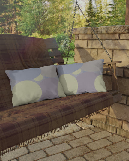 Pastel Soft Blue and Soft White Patches 20" x 14" Outdoor Pillow