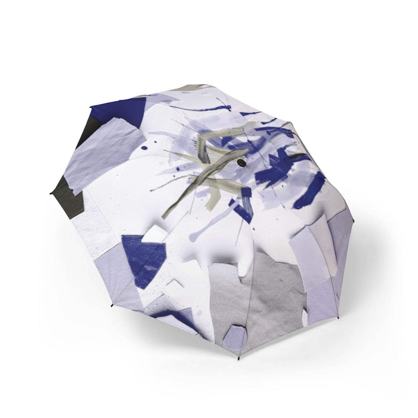 Sheer Blue Gray Paper Paint Foldable Umbrella - Compact & Chic