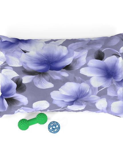 Indigo Blossom Floral Bunch Pet Bed, 28" × 18"