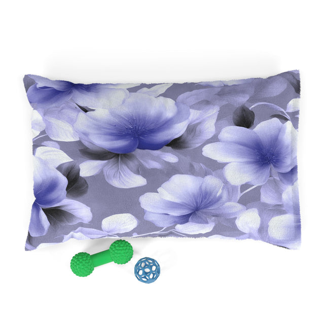 Indigo Blossom Floral Bunch Pet Bed, 28" × 18"