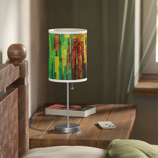 Striped Beta Table Lamp on a White or Silver Stand, US|CA plug