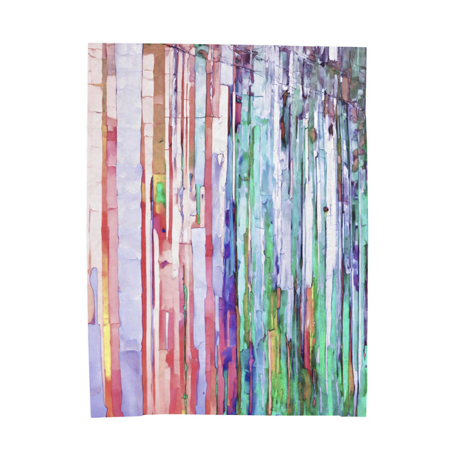 Striped Pastels Velveteen Plush Blanket, 60" x 80"