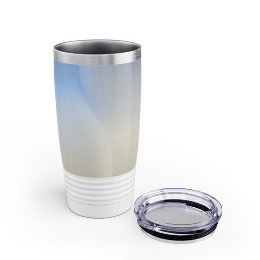 Cobalt Fade Ringneck Tumbler, 20oz in white, steel and black