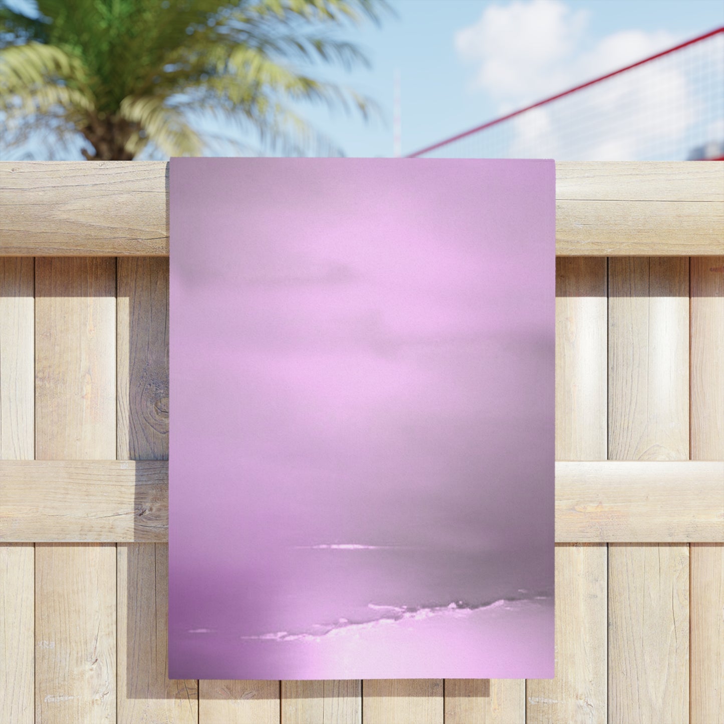 Dark Pink Sea Amethyst Fog Beach Towel, 24" x 44"
