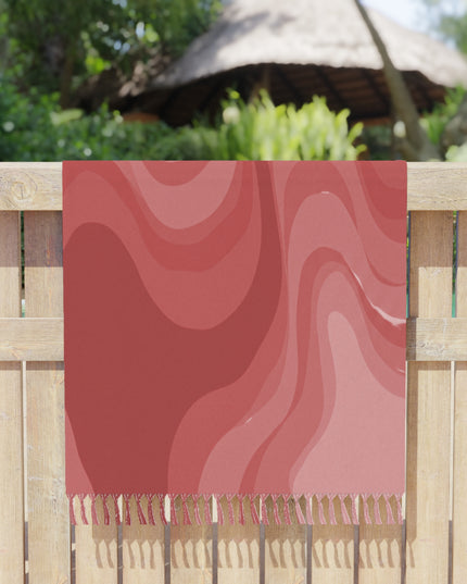 Power Red Wavey 38" × 81" Boho Beach Cloth