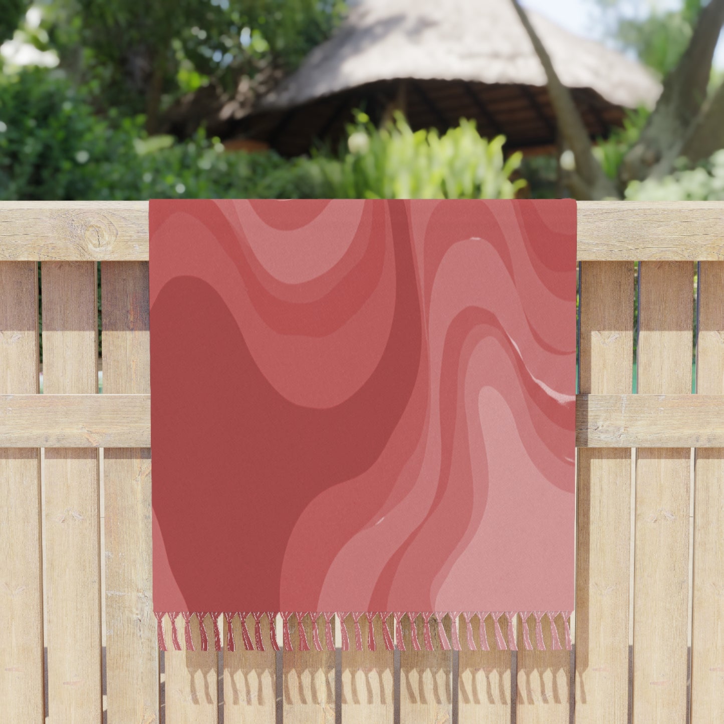 Power Red Wavey 38" × 81" Boho Beach Cloth