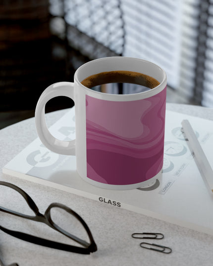 Pinky Mauve Wavey 20 oz White Glossy Jumbo Mug