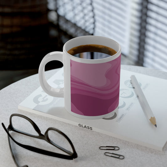 Pinky Mauve Wavey 20 oz White Glossy Jumbo Mug