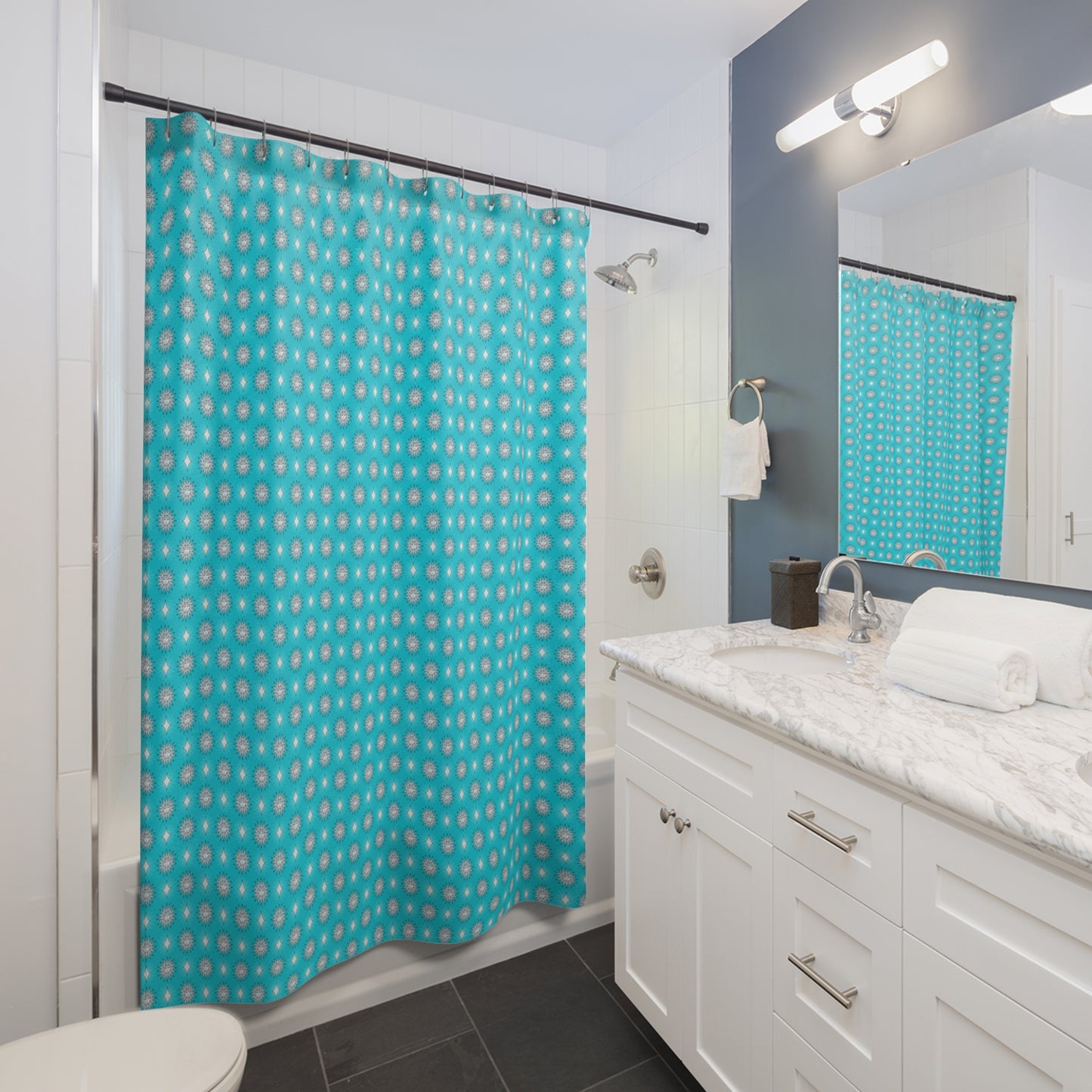 Tif Green Star-crossed Bodies Shower Curtain, 71" x 74"