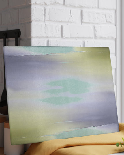 Lavender Sea Golden Fog Glass Cutting Board, 11" x 15"