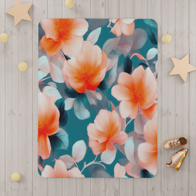 Orange Blossom Floral Bunch Toddler Blanket, 30" x 40"