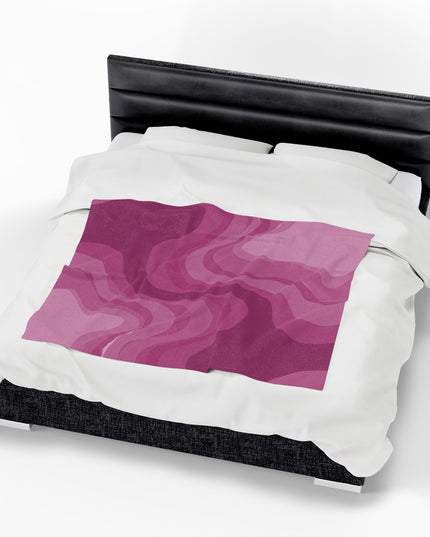 Pinky Mauve Wavey Velveteen Plush Blanket, 50" x 60"
