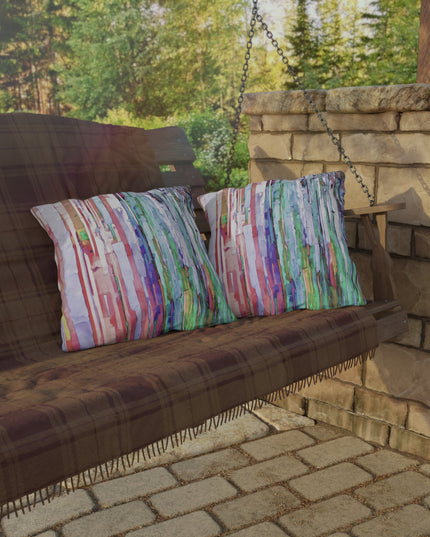 Striped Pastels 18" x 18" Outdoor Pillow