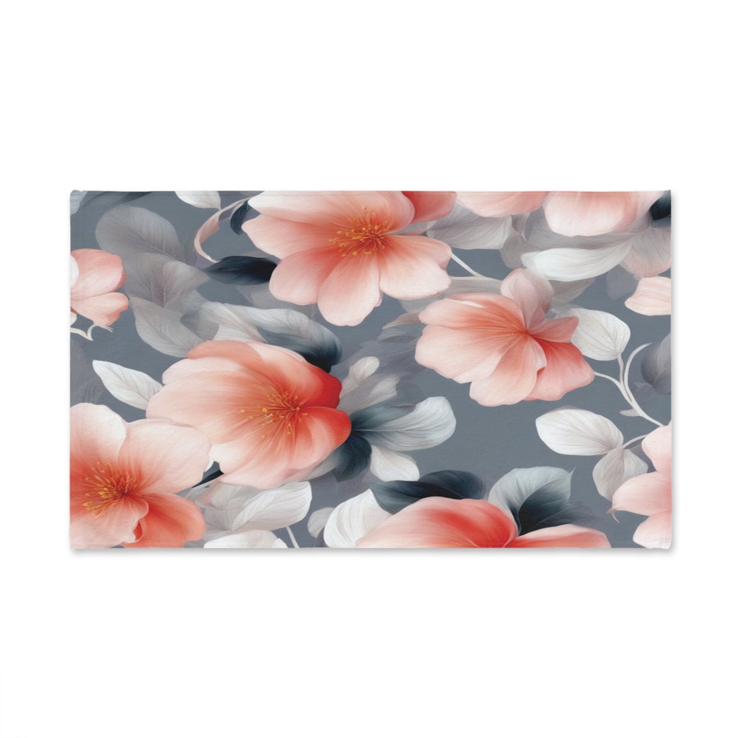 Red Blossom Floral Bunch Hand Towel, 16" x 28"