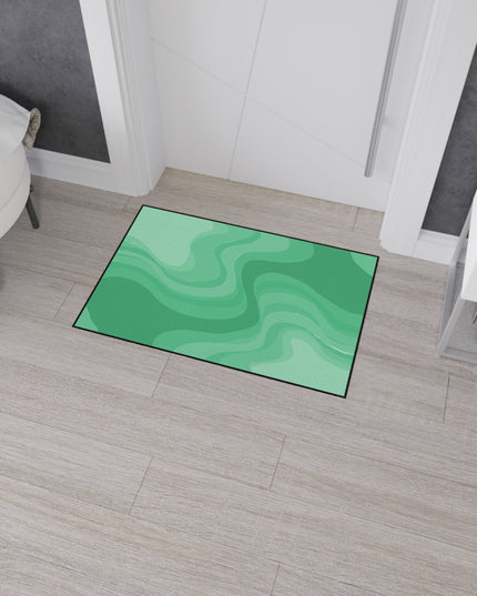 Mint Green Wavey 24" x 36" Heavy Duty Floor Mat