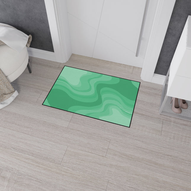 Mint Green Wavey 24" x 36" Heavy Duty Floor Mat