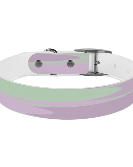 Pastel Lavender Purple and Soft Green Patches Medium Dog Collar