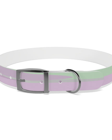 Pastel Lavender Purple and Soft Green Patches Extra Large Dog Collar