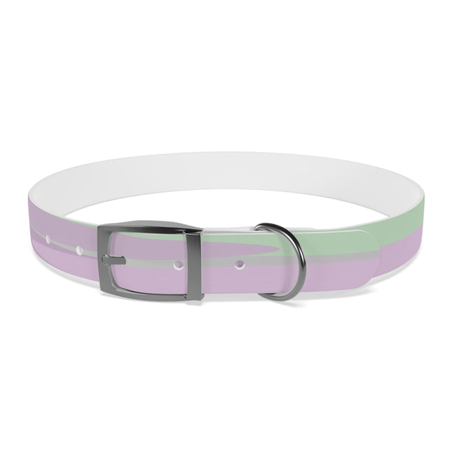 Pastel Lavender Purple and Soft Green Patches Extra Large Dog Collar