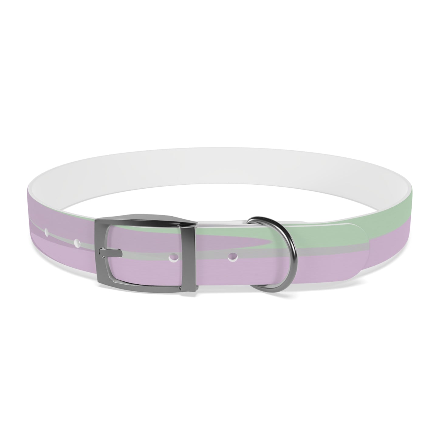 Pastel Lavender Purple and Soft Green Patches Extra Large Dog Collar