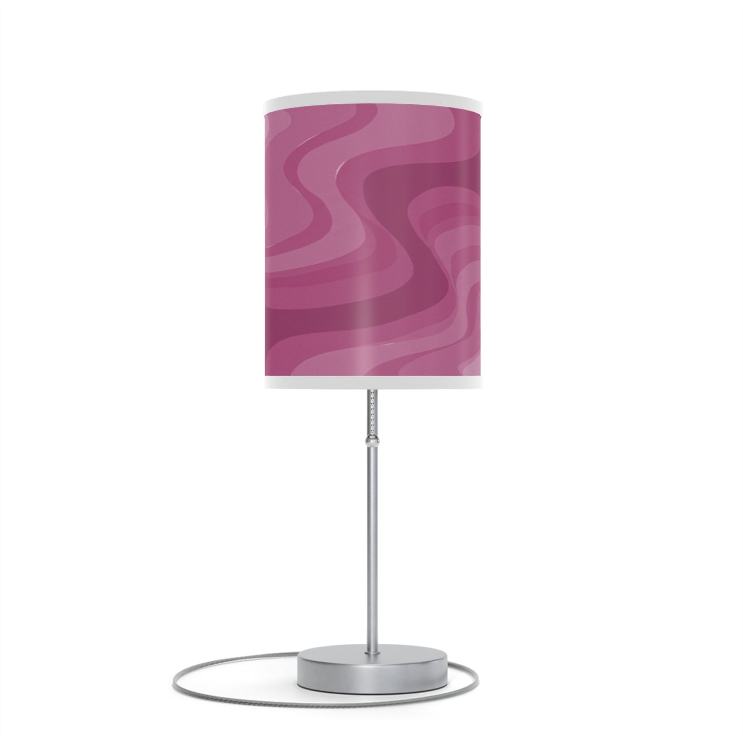 Pinky Mauve Wavey Table Lamp on a White or Silver Stand, US|CA plug