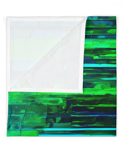 Striped Blue Green Baby Swaddle 30″×40″ Blanket