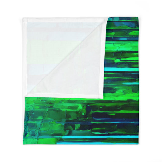 Striped Blue Green Baby Swaddle 30″×40″ Blanket