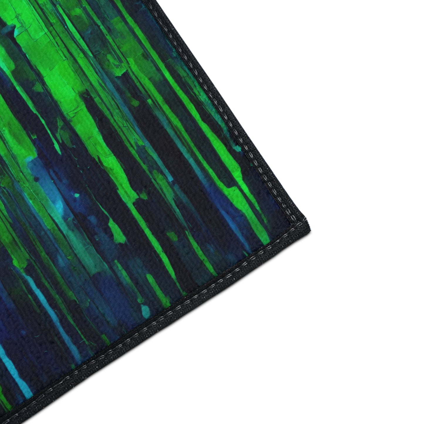 Striped Blue Green 24" x 36" Heavy Duty Floor Mat