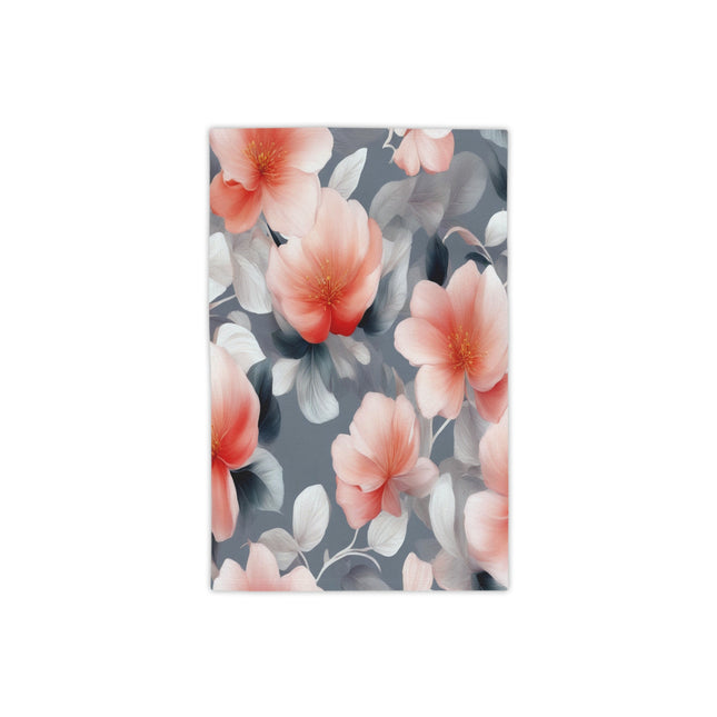 Red Blossom Floral Bunch Beach Towel, 18" x 27"