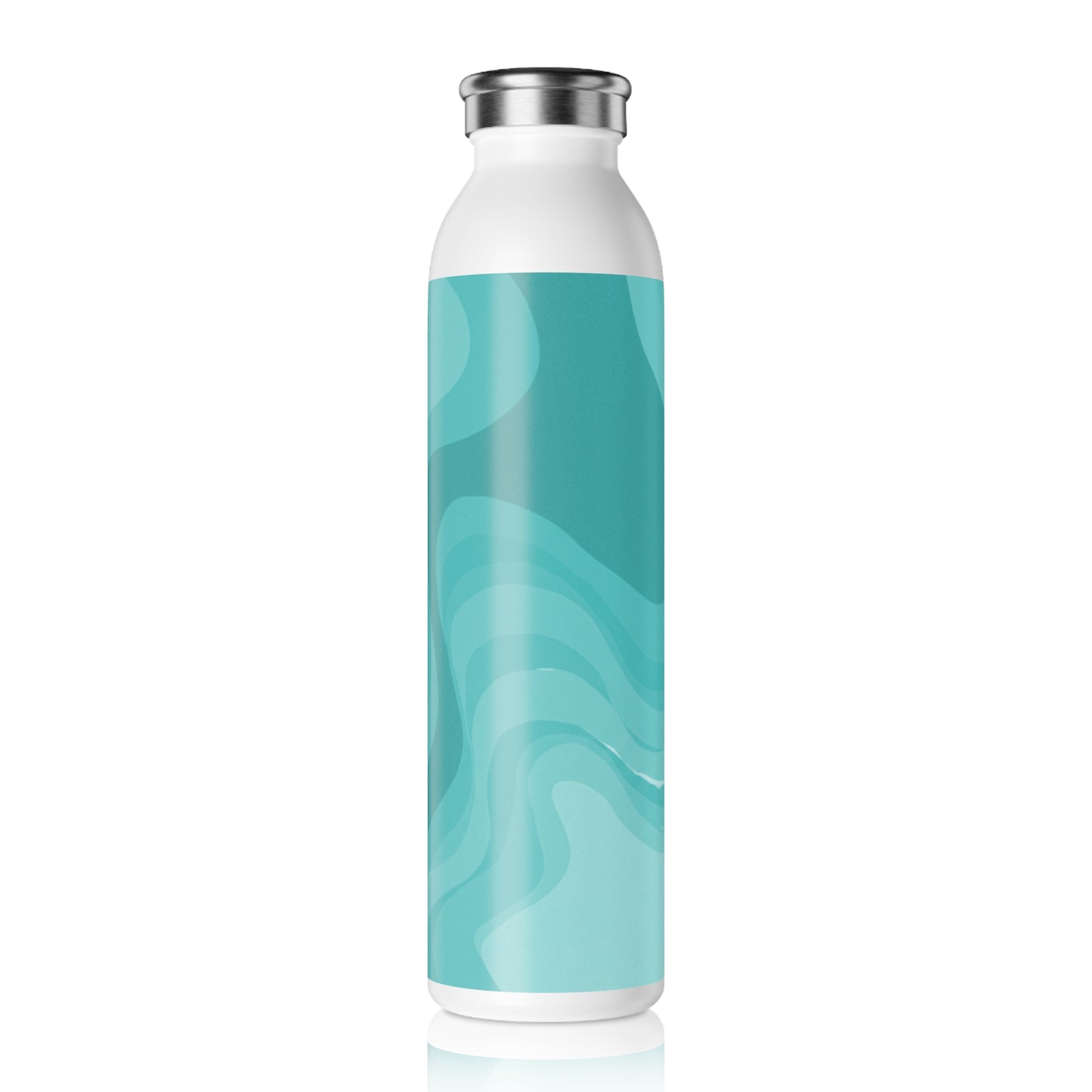 Tif Green Wavey Slim Water Bottle, 20 oz White
