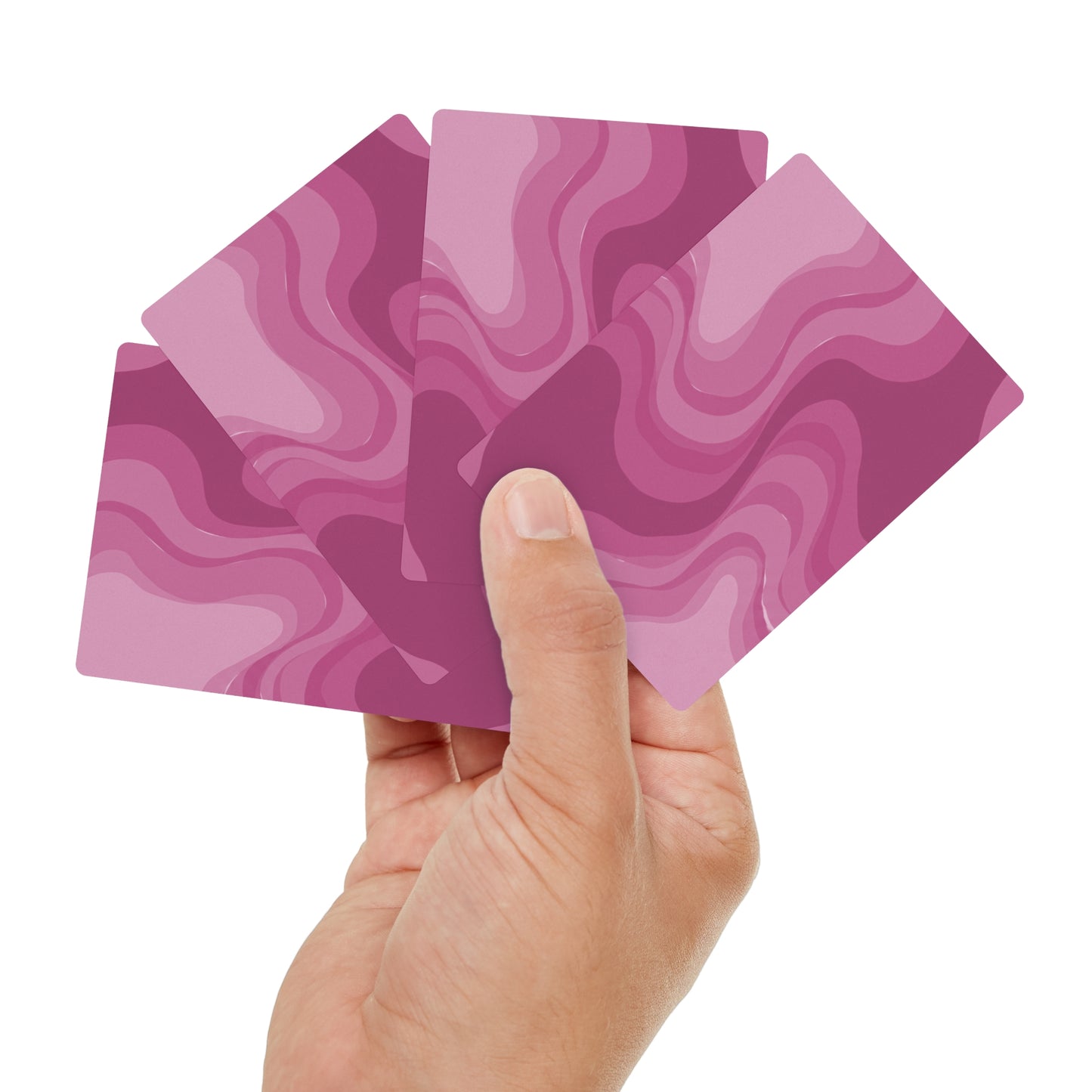 Pinky Mauve Wavey Poker Cards