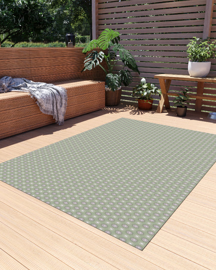 Olive Star-crossed Bodies Outdoor Rug, 60" x 84"