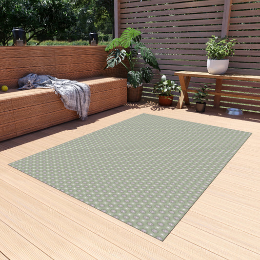 Olive Star-crossed Bodies Outdoor Rug, 60" x 84"