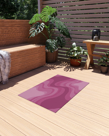 Pinky Mauve Wavey 24" x 36" Outdoor Rug
