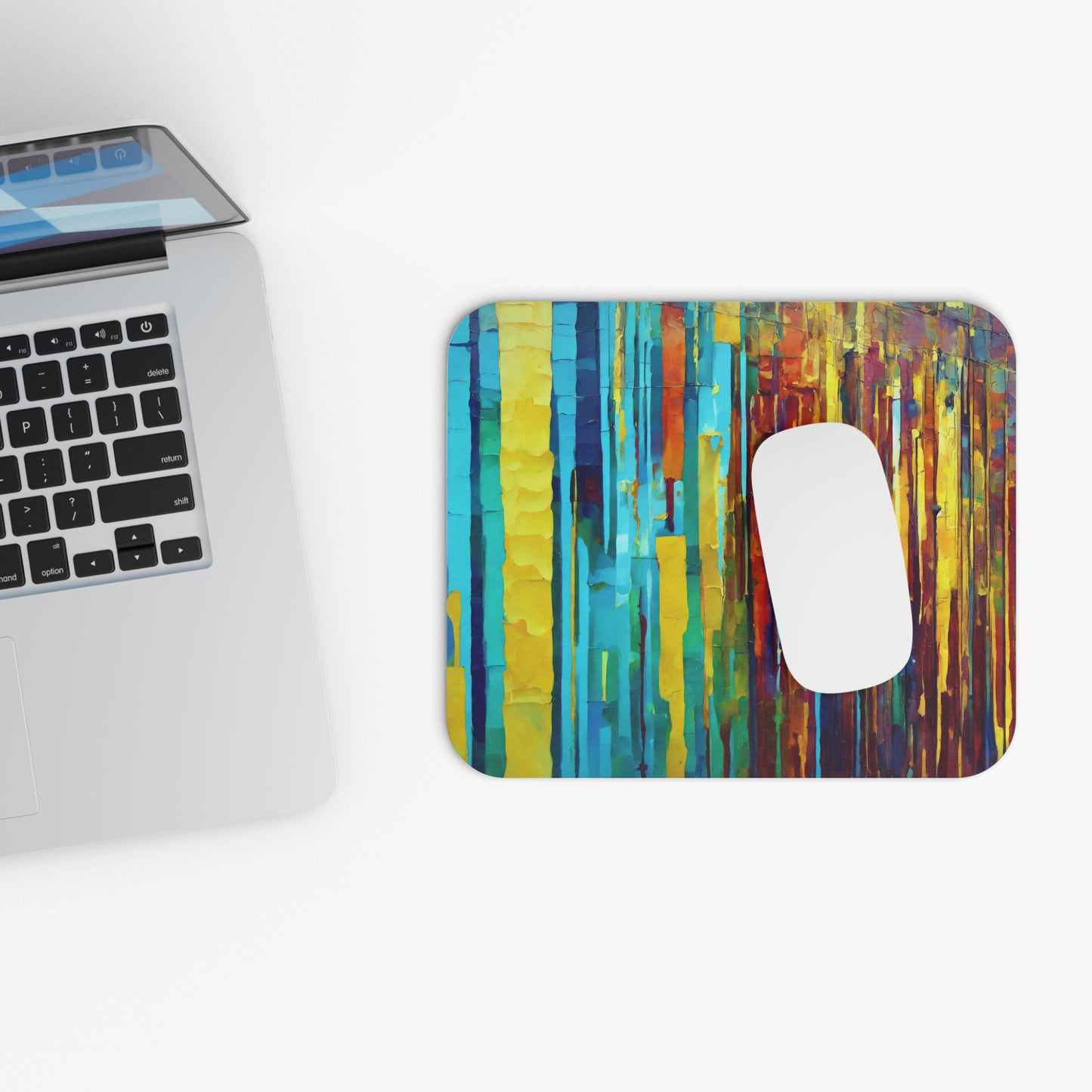 Striped Alpha Mouse Pad, 9" x 8" Rectangle